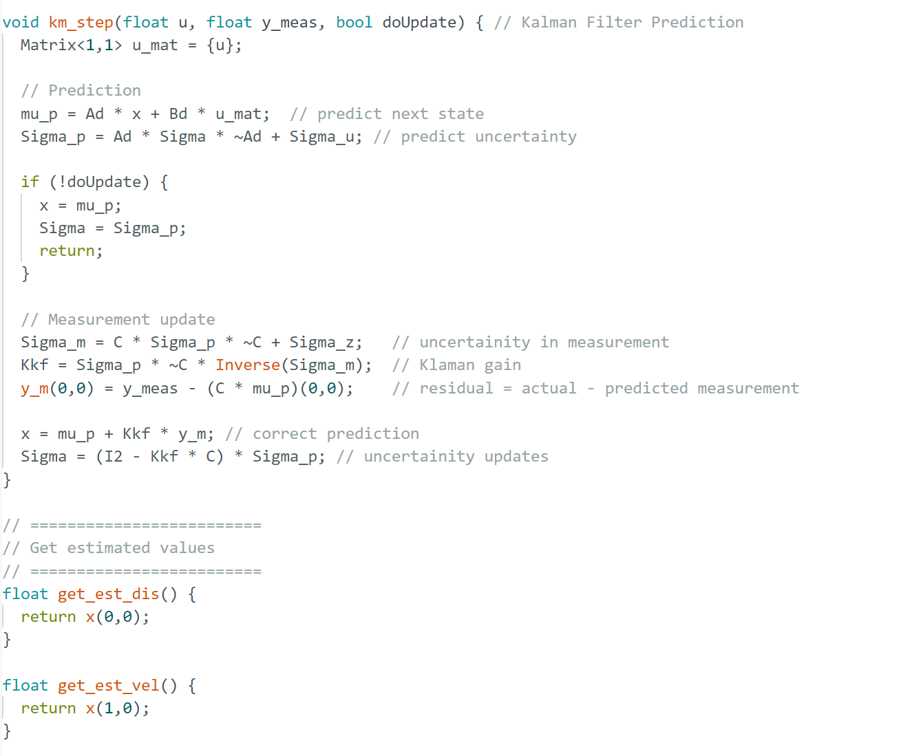 Kalman Filter Implementation